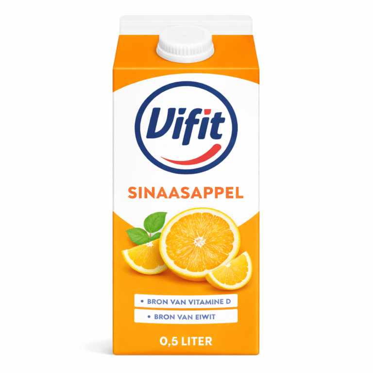 Vifit sinaasappel yoghurt drink verpakking
